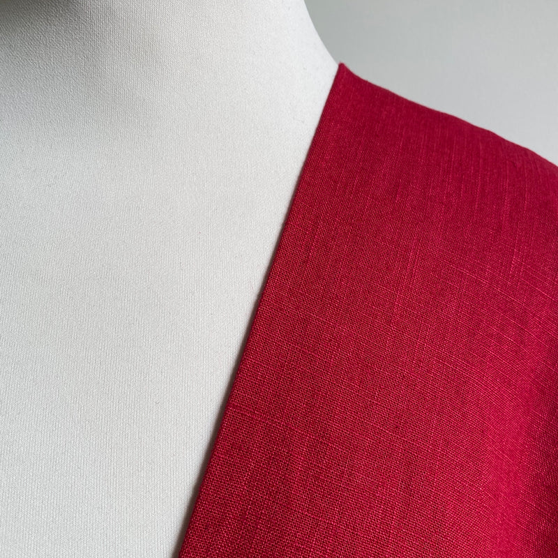 Enzyme Washed Linen - Cherry Red - 0.5 metre