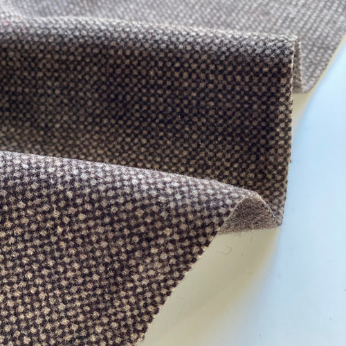 Wool Tweed Deadstock Fabric - Brown - Priced per 0.5 metre