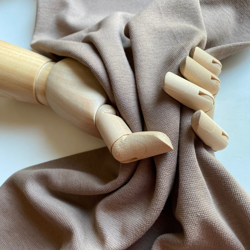 Organic Cotton Tubular Ribbing - Taupe - 0.5 metre