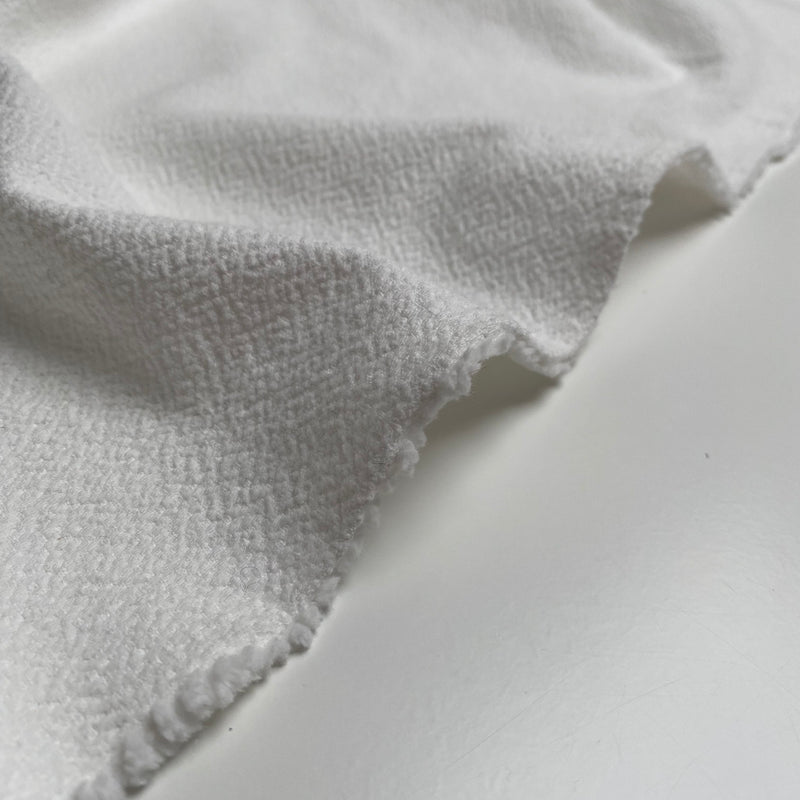 Dobby Cloque Ex-Designer Deadstock Fabric - Cream - 0.5 metre