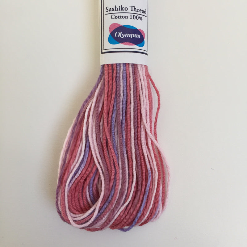Olympus Japanese Sashiko Thread - 20m - Variegated Bubblegum (#73)