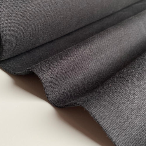Organic Cotton Tubular Ribbing - Black - 0.5 metre