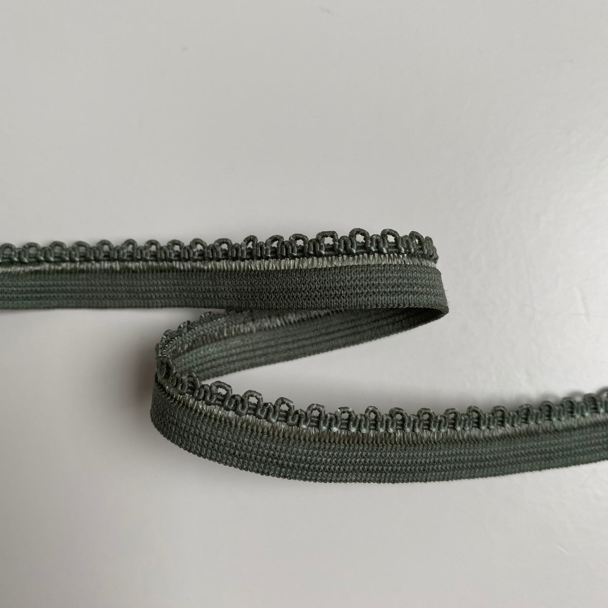 10mm Picot Elastic Trim - Sage Green