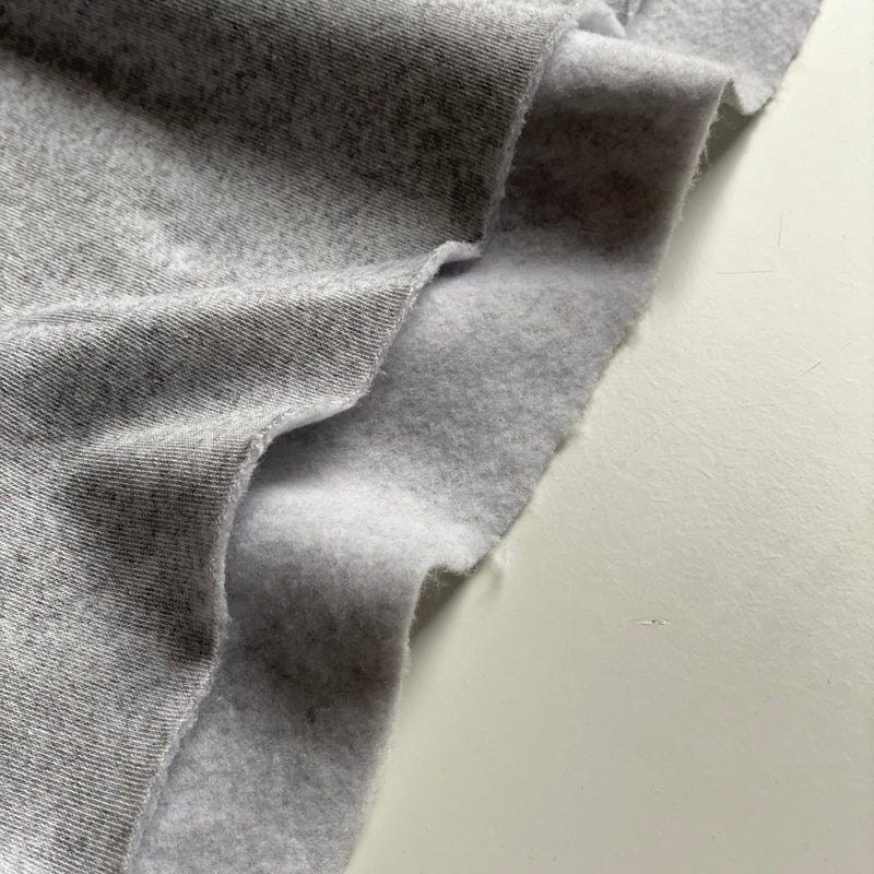 Recycled Jogging Fabric - Light Grey Melange - 0.5 metre