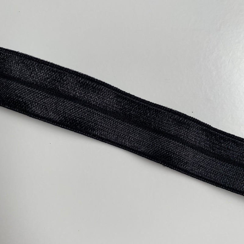 15mm Fold Over Elastic - Black
