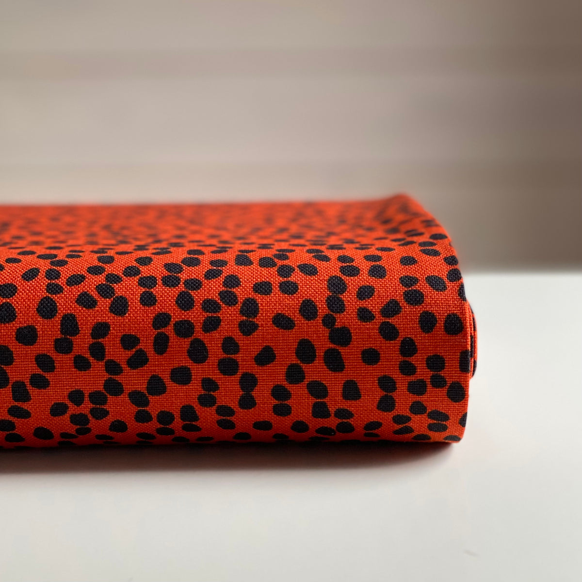 Cotton Canvas - Dotty Orange - 0.5 metre