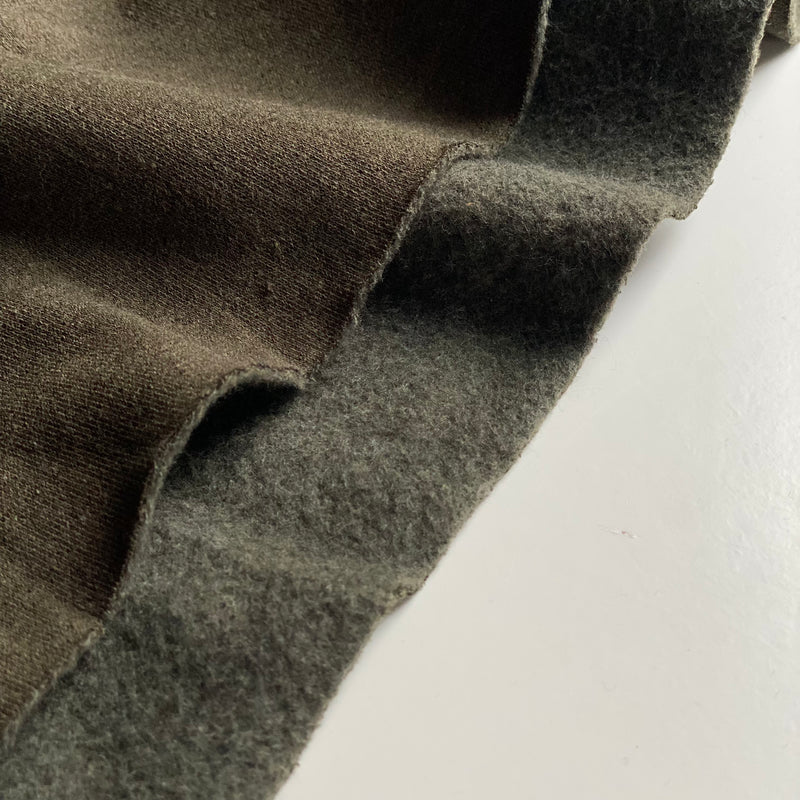 Recycled Jogging Fabric - Olive Green Melange - 0.5 metre