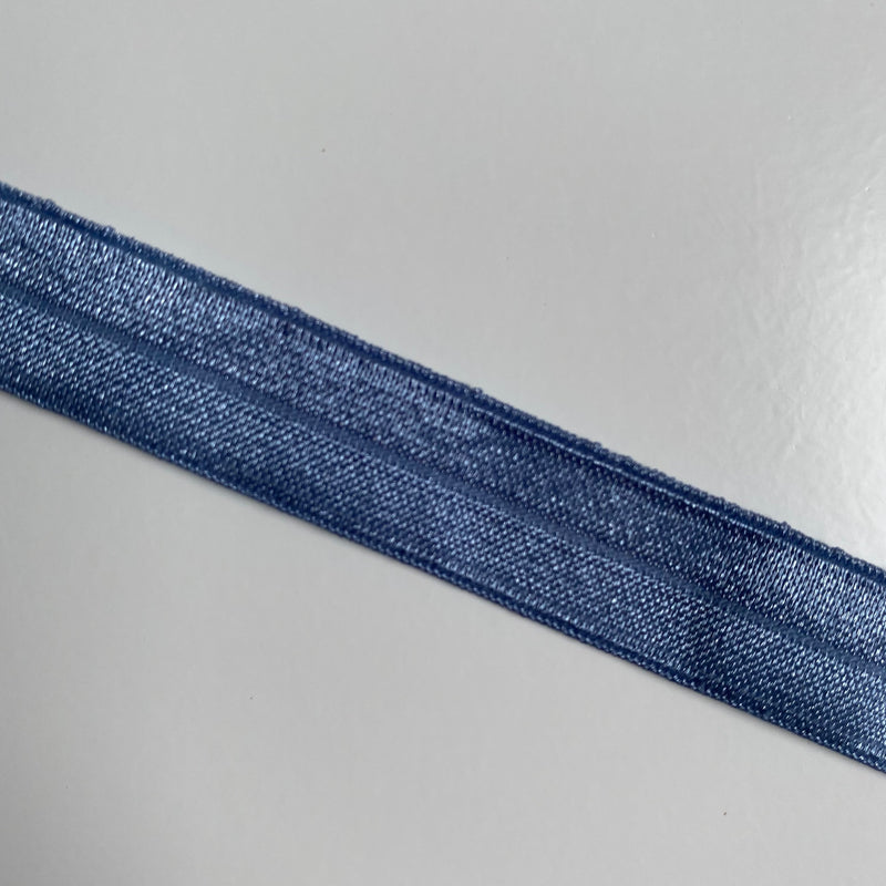 15mm Fold Over Elastic - Heron Blue