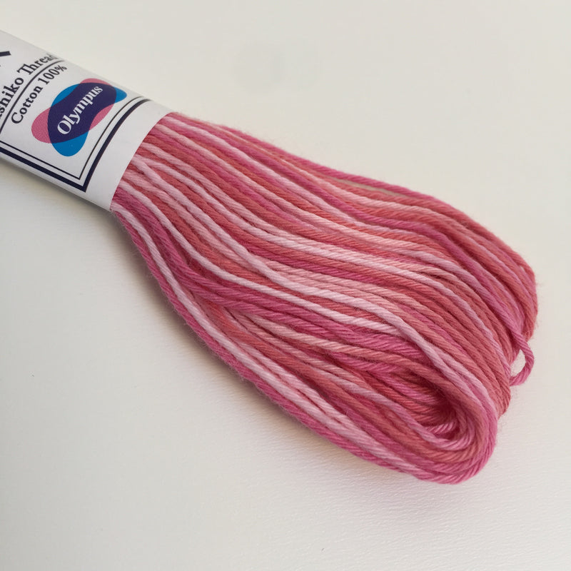 Olympus Japanese Sashiko Thread - 20m - Variegated Pink (#53)