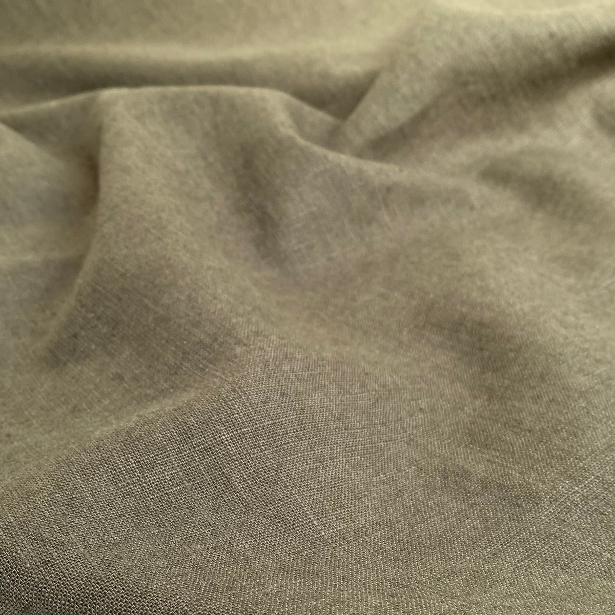Enzyme Washed Linen Fabric - Olive Green - 0.5 metre