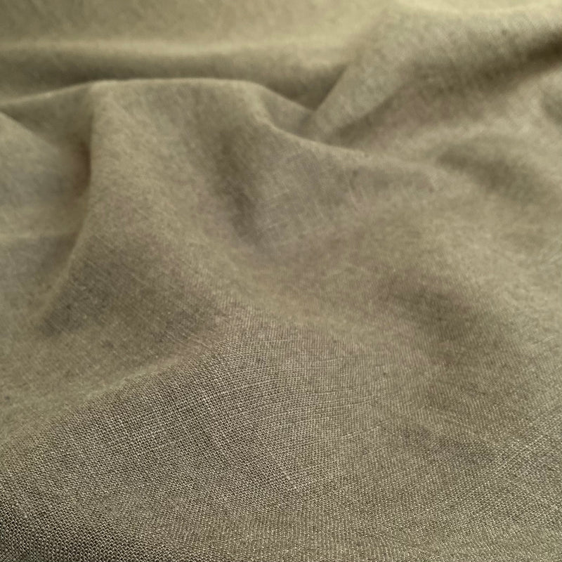 Enzyme Washed Linen - Olive Green - 0.5 metre