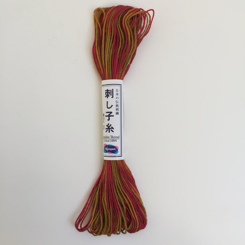 Olympus Japanese Sashiko Thread - 20m - Variegated Sunset (#93)