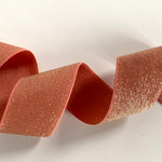 35mm Golden Lurex Elastic Band - Peach Melba