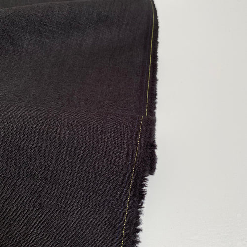 Enzyme Washed Linen - Black - 0.5 metre