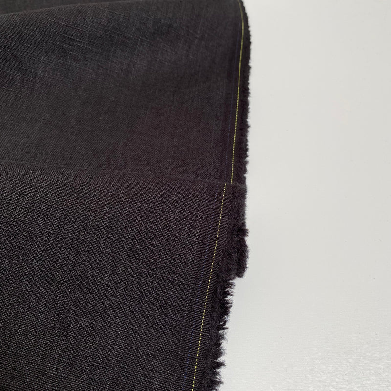 Enzyme Washed Linen - Black - 0.5 metre