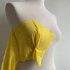 Recycled Stretch Lace with ROICA™ EF - Floral Design, Yellow - 18cm wide