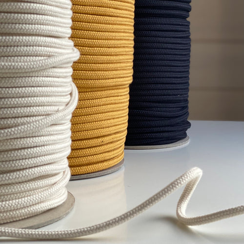 7mm wide Organic Cotton Piping Drawstring Hoodie Cord