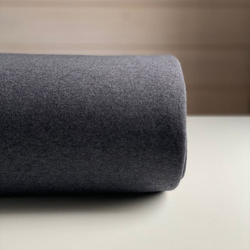 Recycled Jogging Fabric - Dark Grey Melange - 0.5 metre