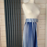 Pleated Ex-Designer Deadstock Fabric - White/Blue - 0.5 metre