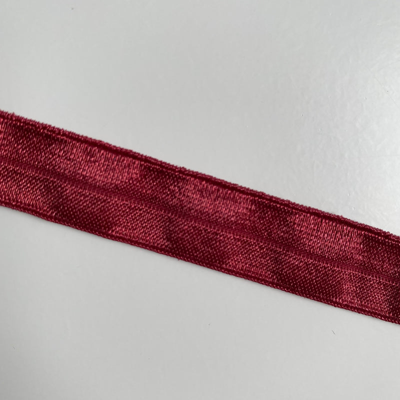 15mm Fold Over Elastic - Maroon Red