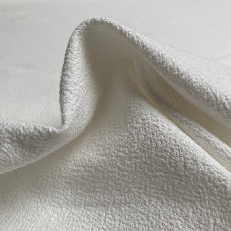 Dobby Cloque Ex-Designer Deadstock Fabric - Cream - 0.5 metre