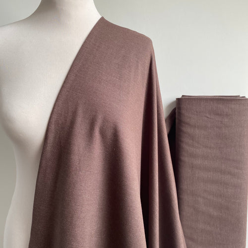 Organic Denim Look Stretch Fabric - Pinecone brown - 0.5 metre