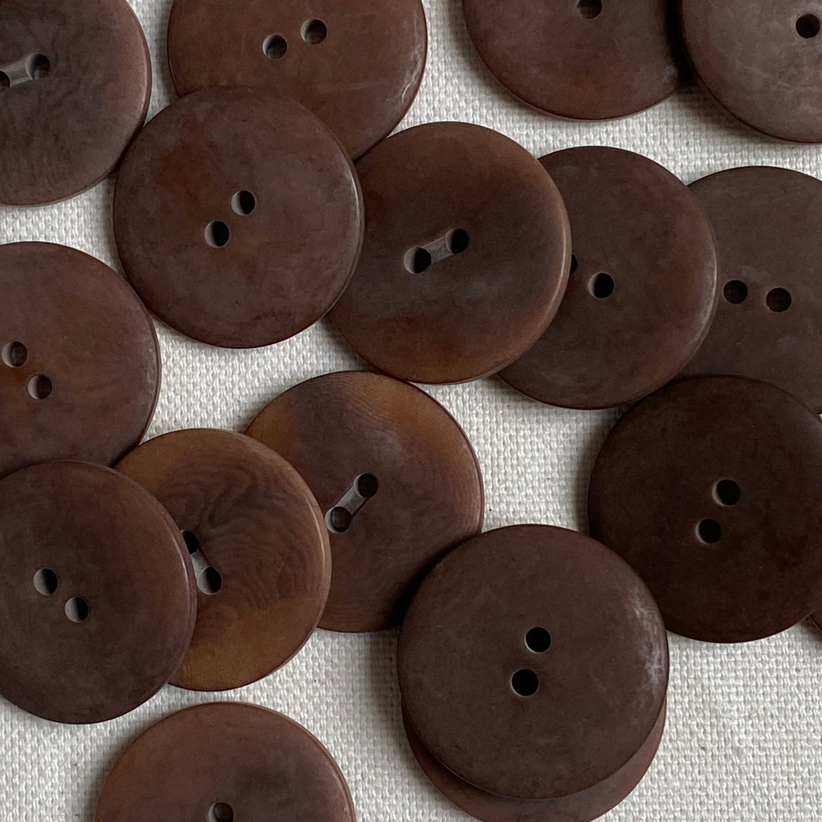 Corozo Button - Walnut Brown / Matt (multiple sizes)