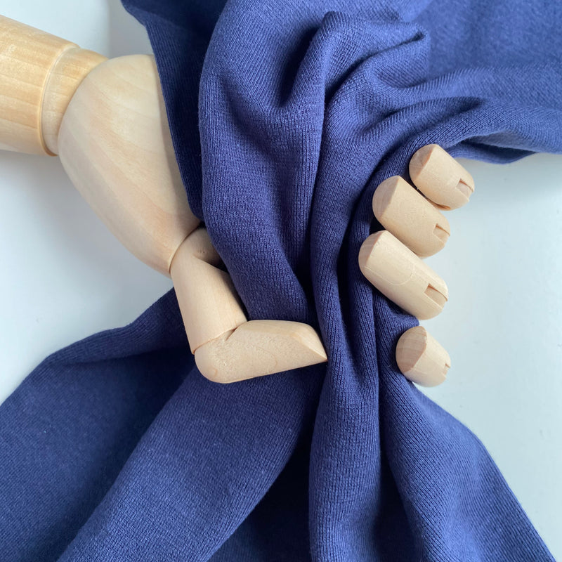 Organic Cotton Tubular Ribbing - Navy - 0.5 metre