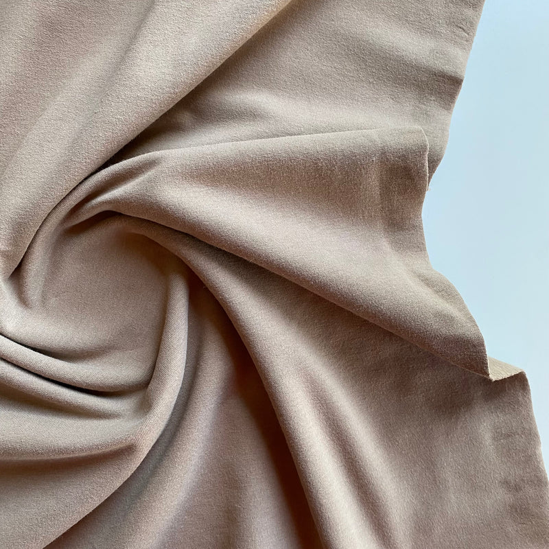 Organic Soft Sweat Jersey Knit Fabric - Taupe -  0.5 metre