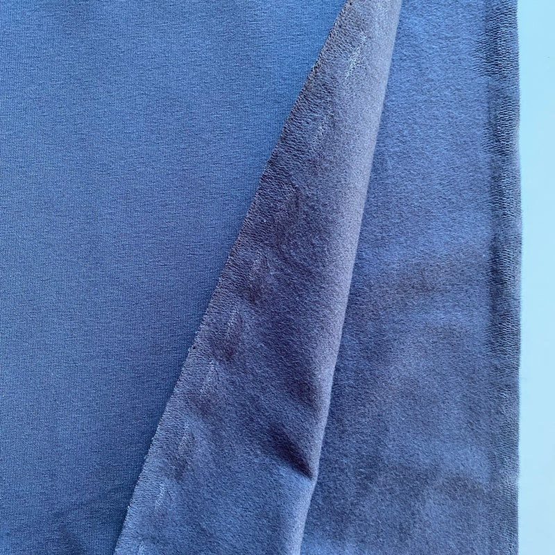 Organic Soft Sweat Jersey Knit Fabric - Anthracite Grey -  0.5 metre