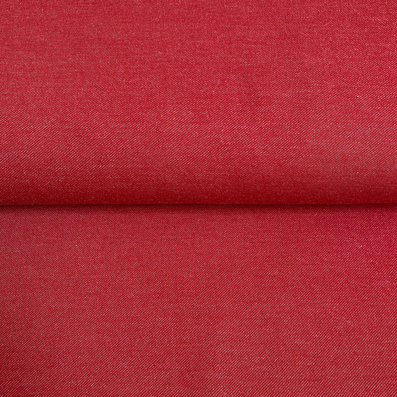 Organic Denim Look Stretch Fabric - Rumba Red - 0.5 metre