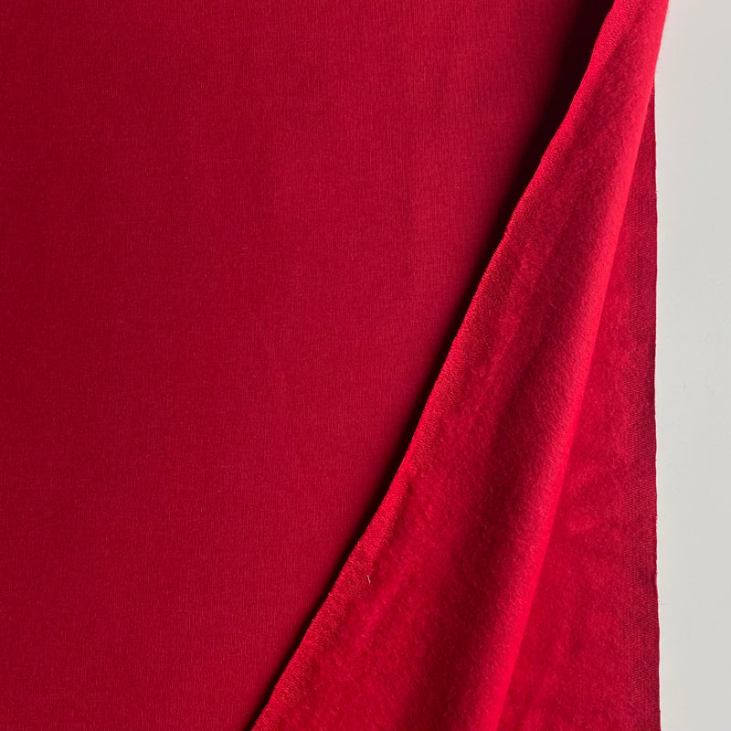 Organic Soft Sweat Jersey Knit Fabric - Red -  0.5 metre