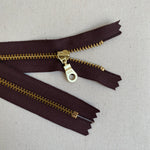 **MULTIPACK** YKK No. 5 Gold Brass Metal Zip with NATULON® Recycled Tape - Closed End - BROWN