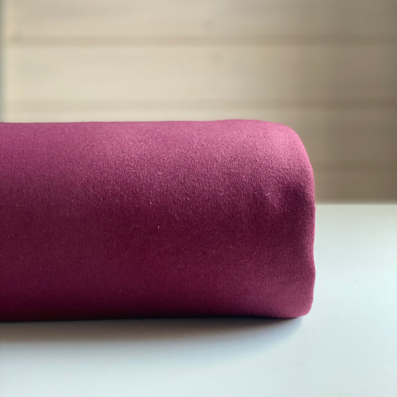 Recycled Jogging Fabric - Wine Red Melange - 0.5 metre