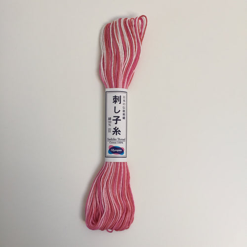 Olympus Japanese Sashiko Thread - 20m - Variegated Pink (#53)
