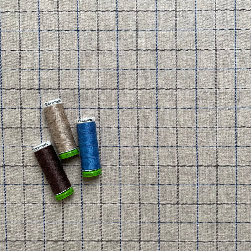 Recycled Flannel - Tartan - Sand - 0.5 metre