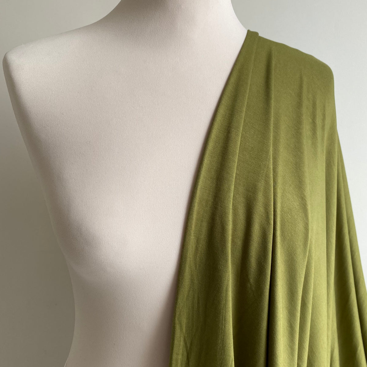 Bamboo Jersey Fabric - Olive Green - Priced per 0.5 metre