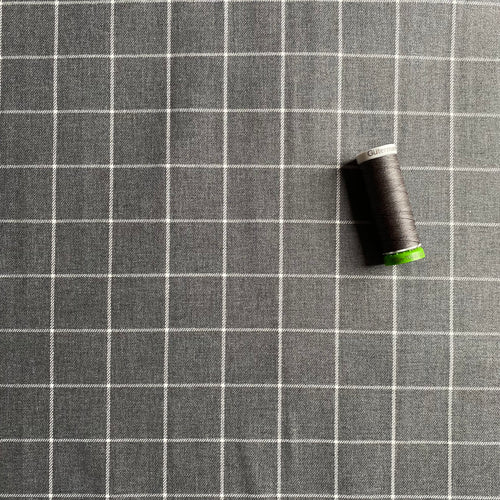 Recycled Flannel - Tartan - Dark Grey - 0.5 metre