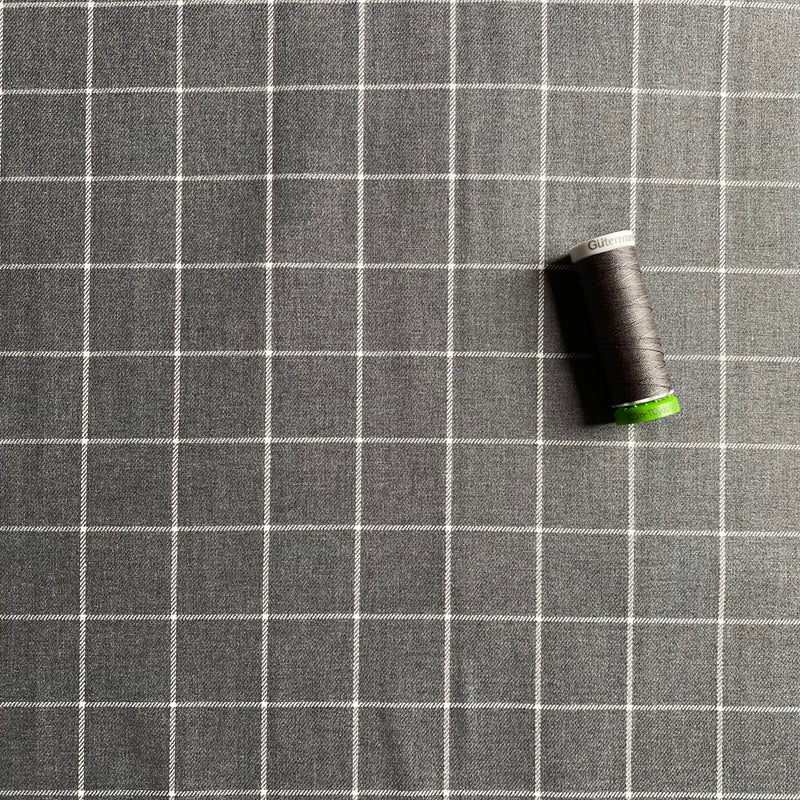 Recycled Flannel - Tartan - Dark Grey - 0.5 metre