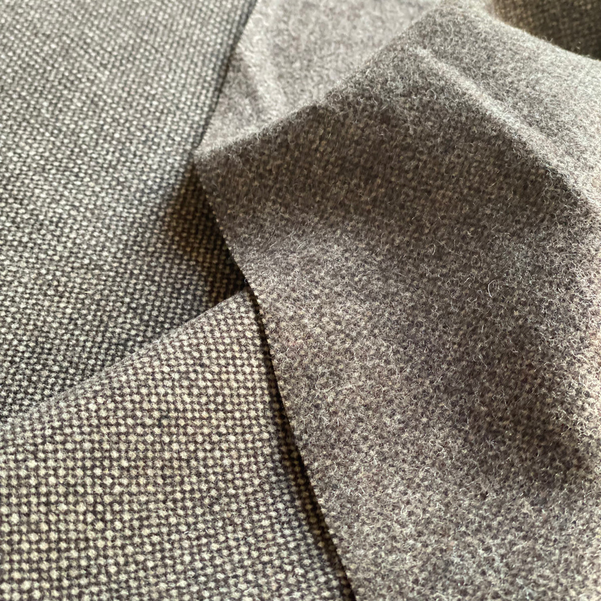 Wool Tweed Deadstock Fabric - Brown - Priced per 0.5 metre – Fabric Romance
