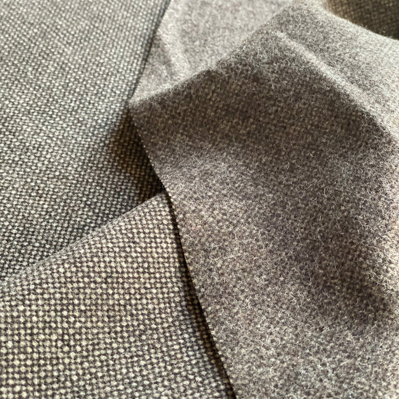 Wool Tweed Deadstock Fabric - Brown - Priced per 0.5 metre