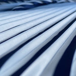 Pleated Ex-Designer Deadstock Fabric - White/Blue - 0.5 metre