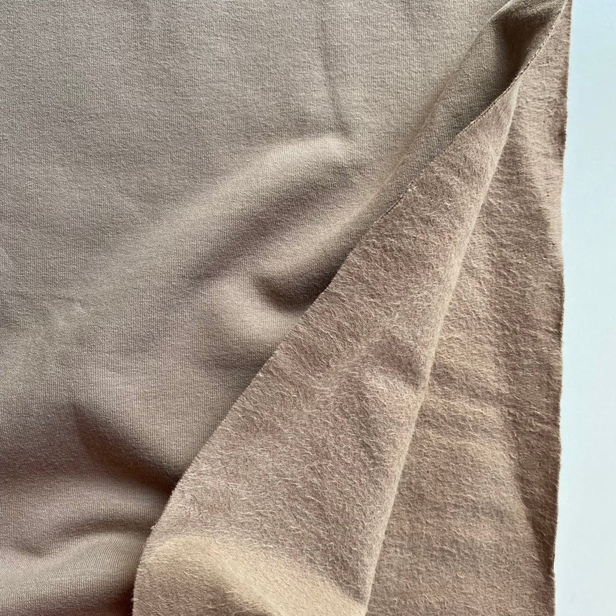 Organic Soft Sweat Jersey Knit Fabric - Taupe -  0.5 metre