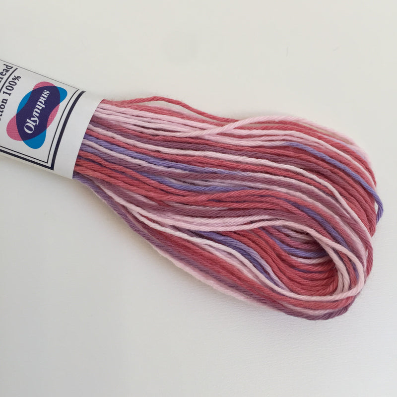 Olympus Japanese Sashiko Thread - 20m - Variegated Bubblegum (#73)