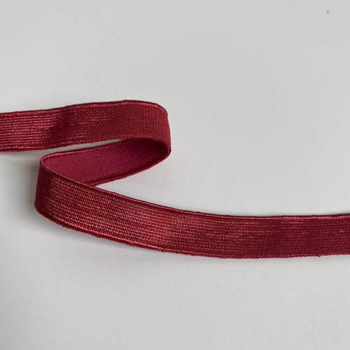 12mm Bra Strap Elastic - Maroon Red - shiny side