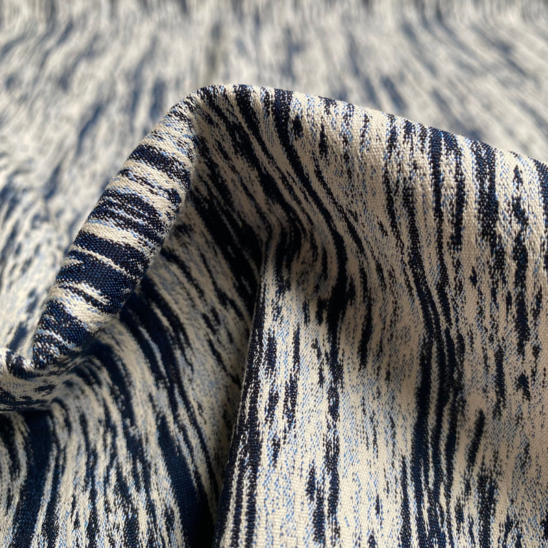 Abstract Jacquard Ex-Designer Deadstock Fabric - Blue, Multicolour - 0.5 metre