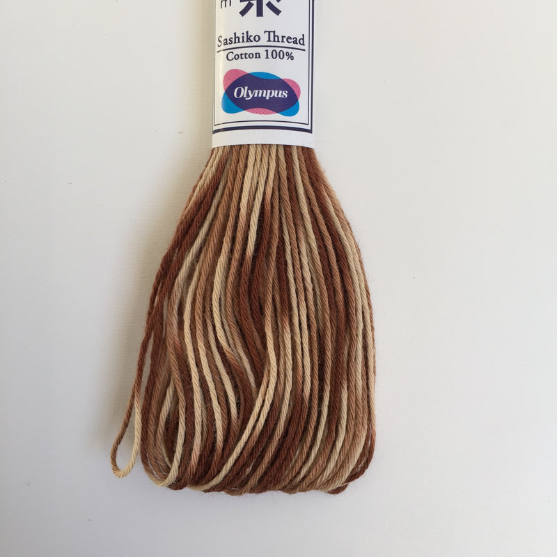Olympus Japanese Sashiko Thread - 20m - Variegated Brown (#94)