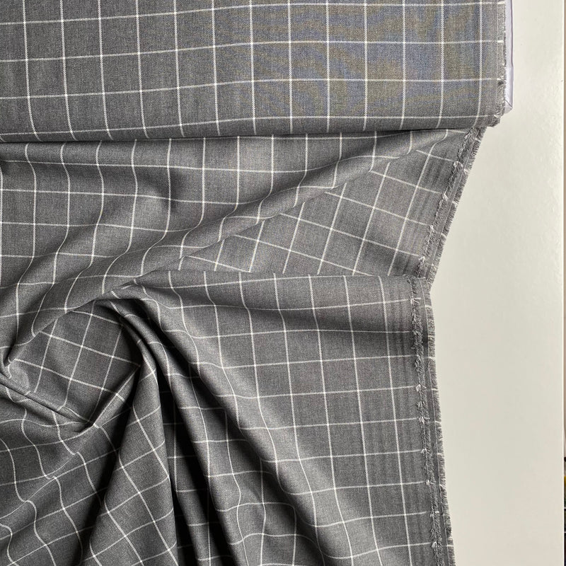 Recycled Flannel - Tartan - Dark Grey - 0.5 metre