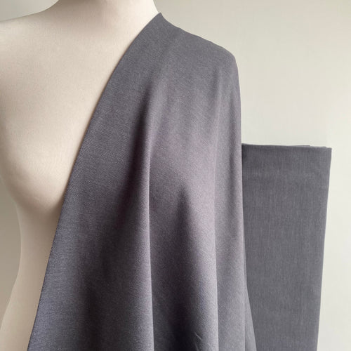 Organic Denim Look Stretch Fabric - Middle Grey - 0.5 metre