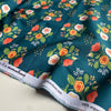 Organic Cotton Poplin by Monaluna - Bouquet Teal - 0.5 metre